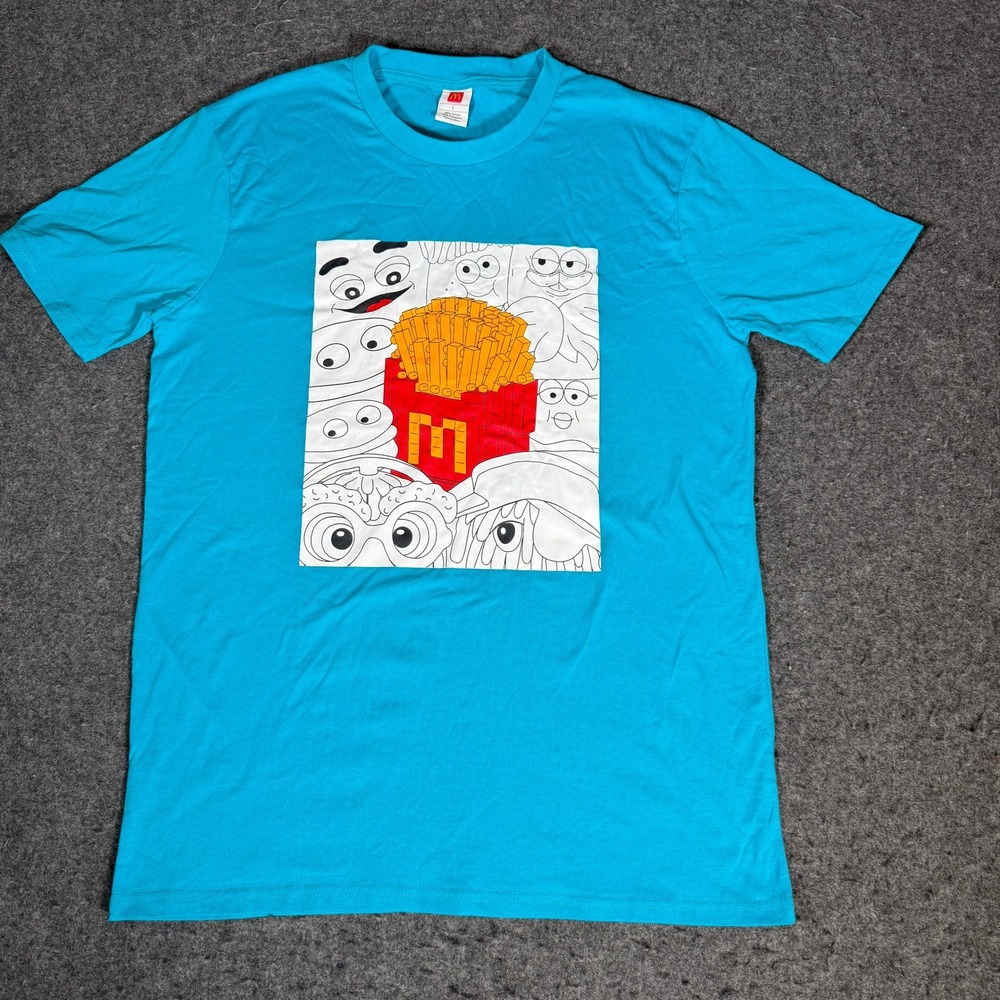McDonalds Nanoblock Graphic T-Shirt Mens Large Turquoise Blue Characters 2024
